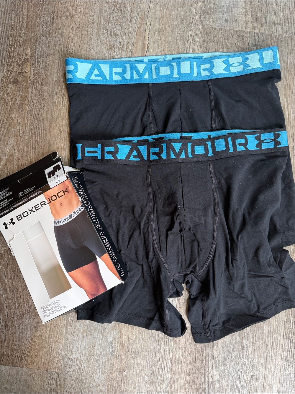Under Armour | Black Boxer Briefs with Blue Waistband - 2 Pack